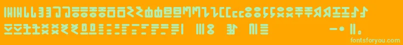 More about GENР RICA PRIMITIVA 01 Font GENР RICA PRIMITIVA 01 Font – Green Fonts on Orange Background